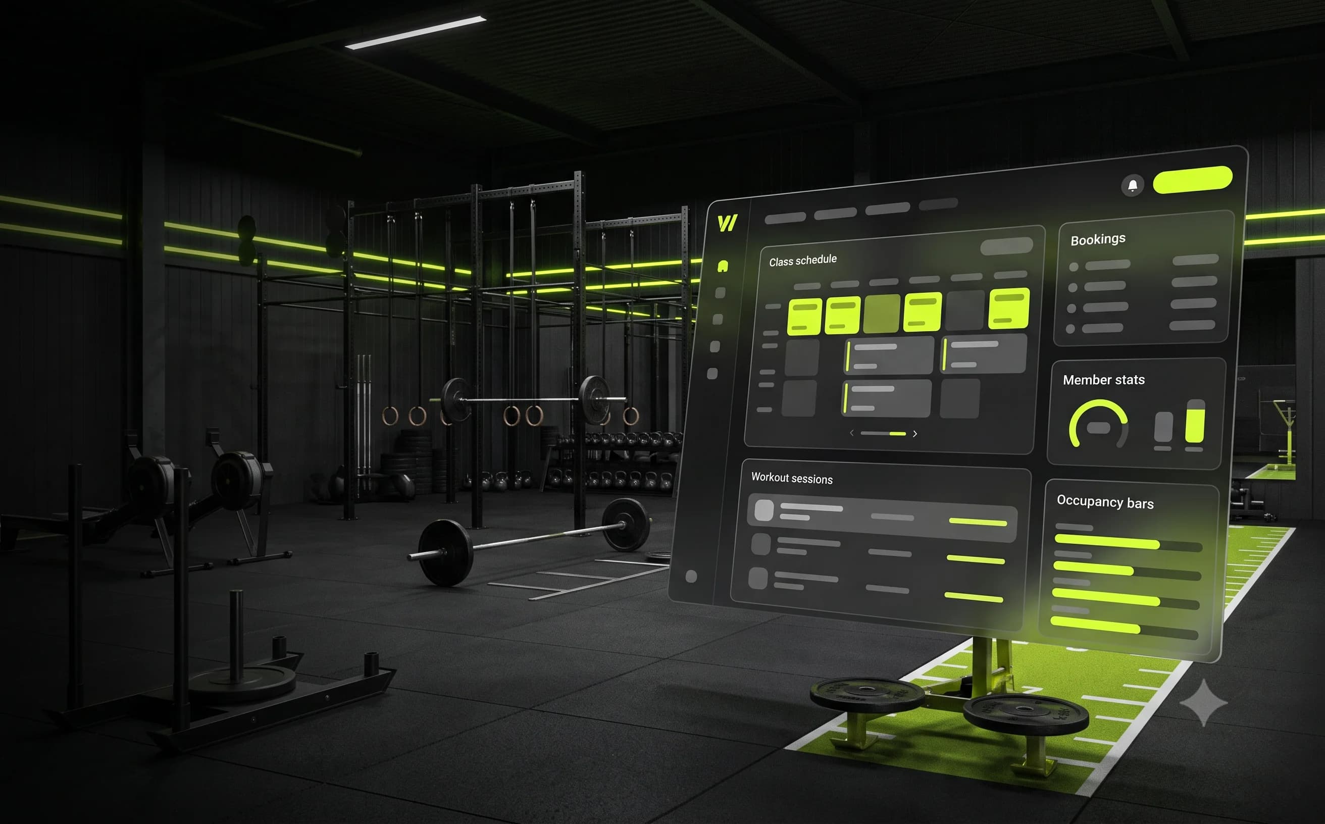 Wodly dashboard inside a CrossFit and Hyrox gym